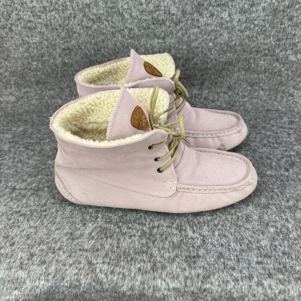 ✅Womens 11 Dije California Lace-Up Moccasin Faux Sherling Casual Comfort Slipper - Picture 8 of 13
